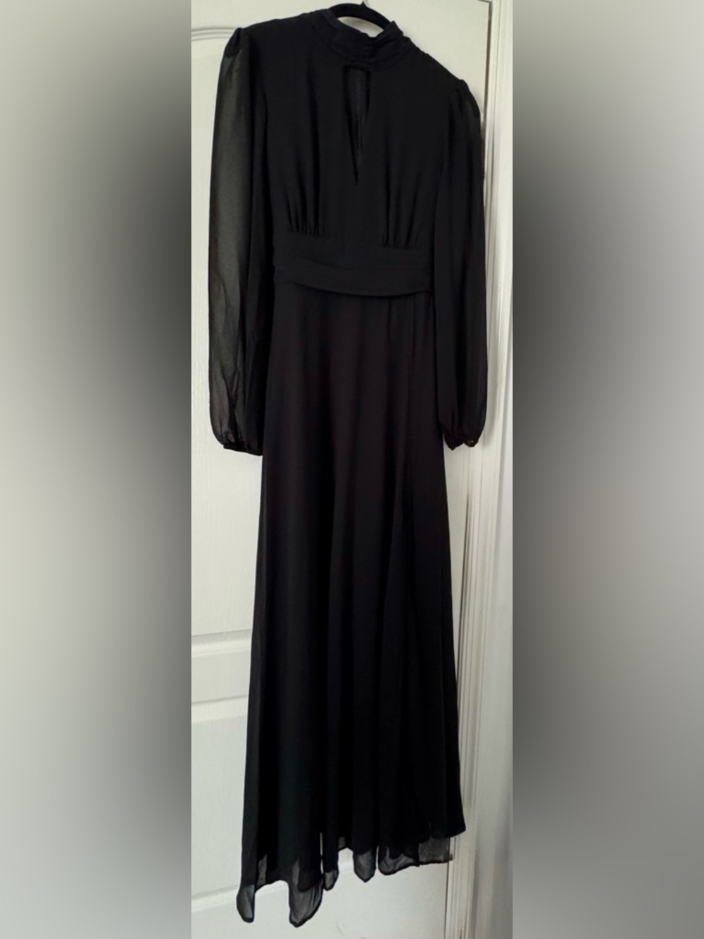 Lulu's Black Maxi Dress with Keyhole Neckline and High Side Slit - Picture 6 of 10